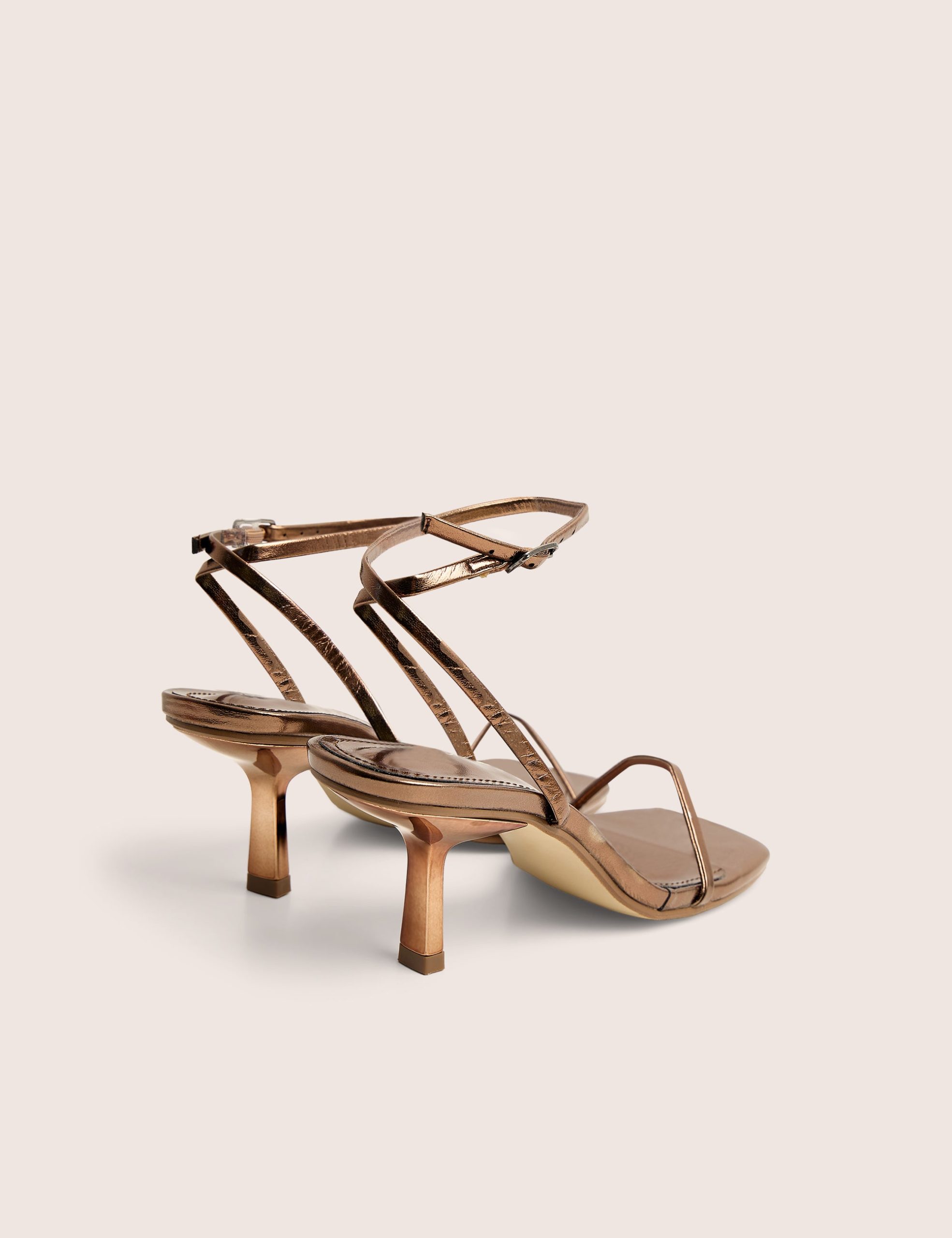 Natalya Bronze Barely There Square Toe Stiletto Mid Heels - Image 3