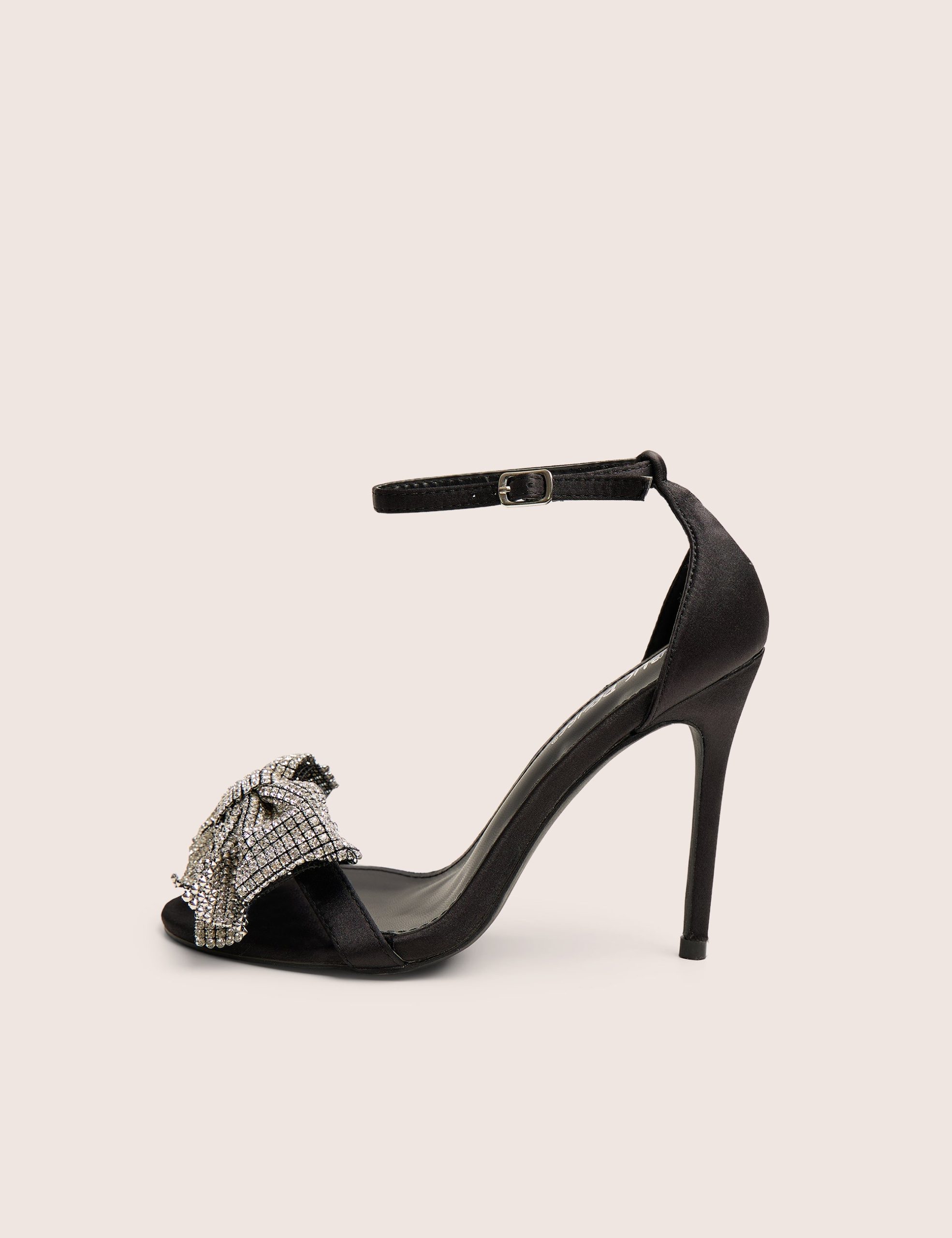 Vermillion Black Bow Detail Round Toe Stiletto Heels