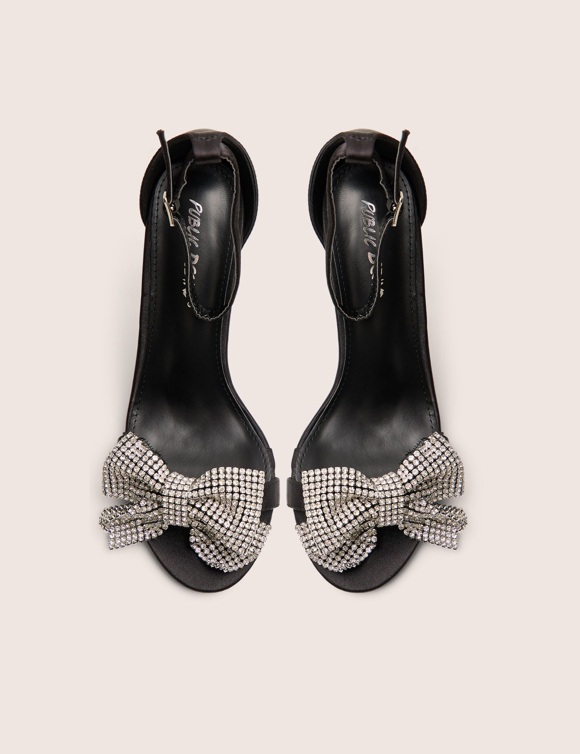 Vermillion Black Bow Detail Round Toe Stiletto Heels - Image 4