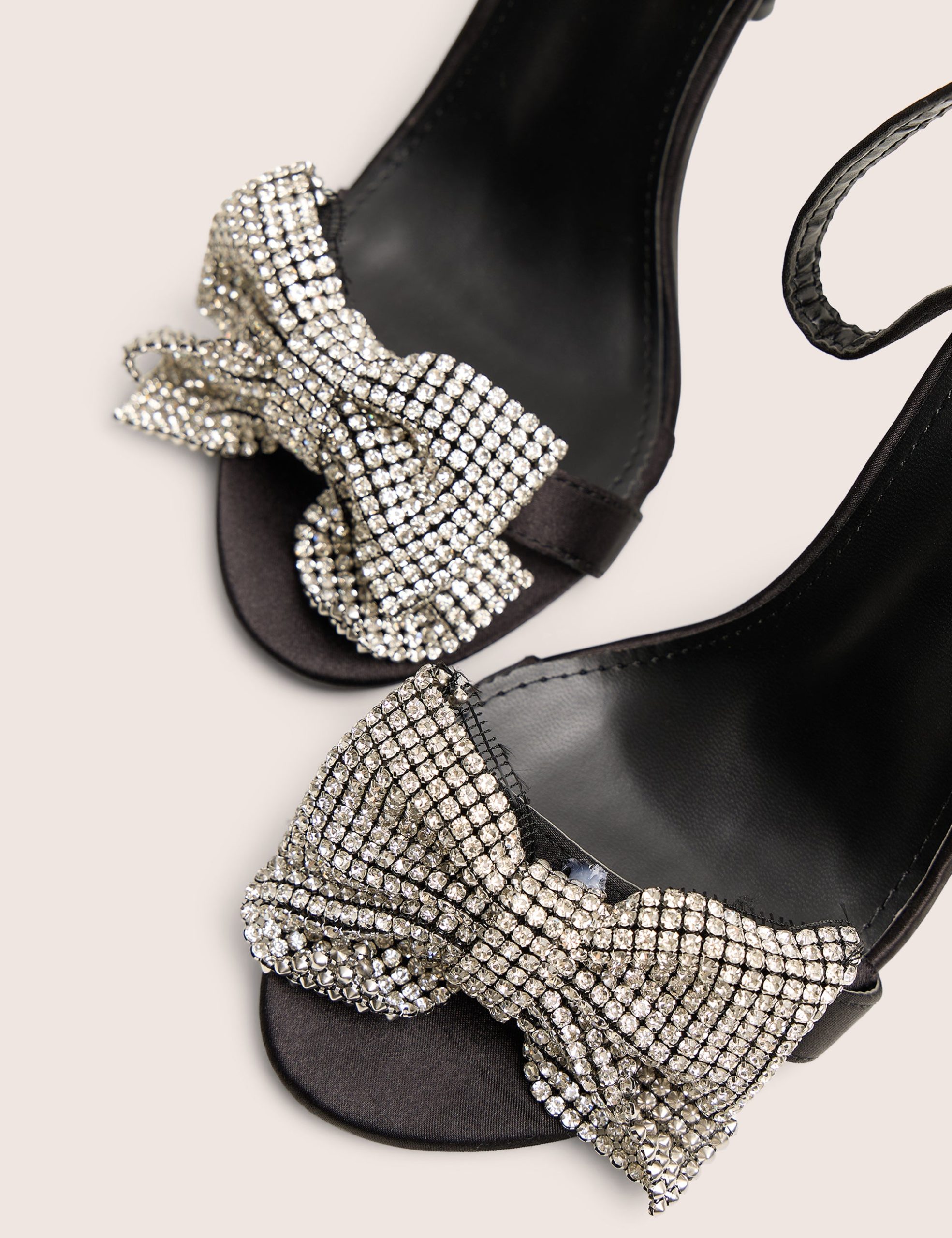 Vermillion Black Bow Detail Round Toe Stiletto Heels - Image 6